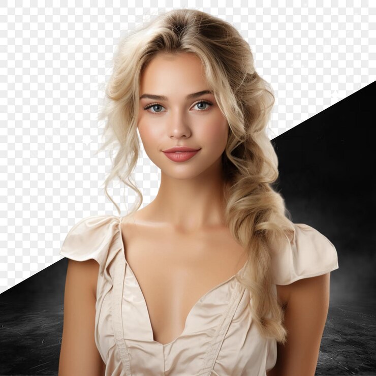 PSD portret pięknej blondynki