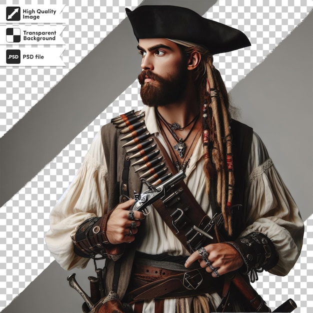 Portret Pirata Na Przezroczystym Tle