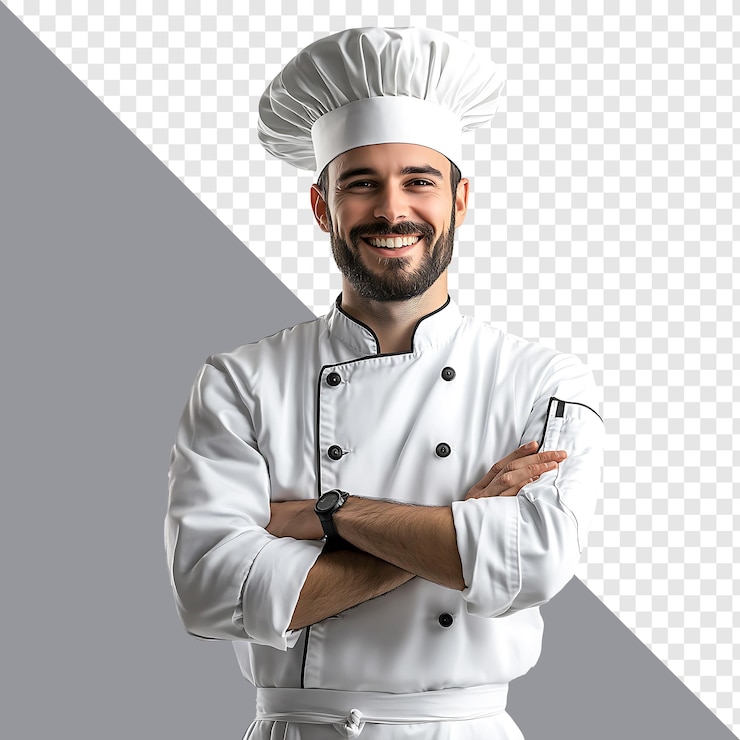 PSD portret szefa kuchni na przezroczystym tle
