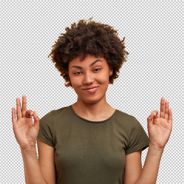 Portret van African American vrouw poseren