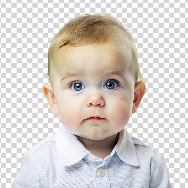 Portret van een baby jongen geïsoleerd op een doorzichtige achtergrond