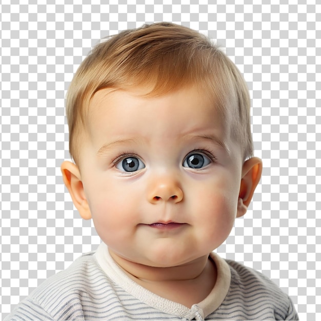 Portret van een baby jongen geïsoleerd op een doorzichtige achtergrond
