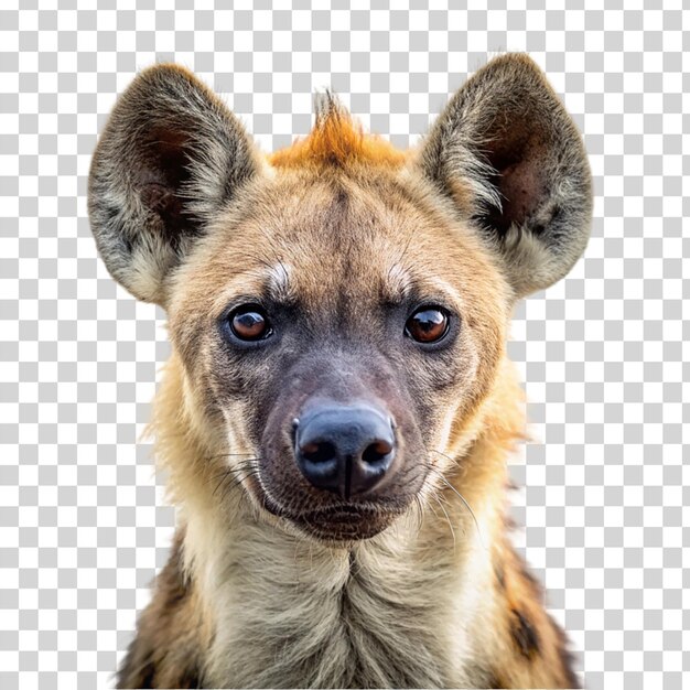 PSD portret van een geïsoleerde hyena op een doorzichtige achtergrond