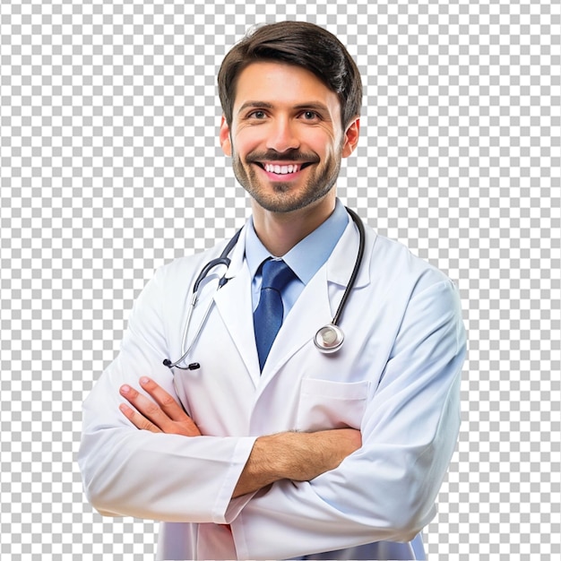 Portret van een openhartige mannelijke dokter