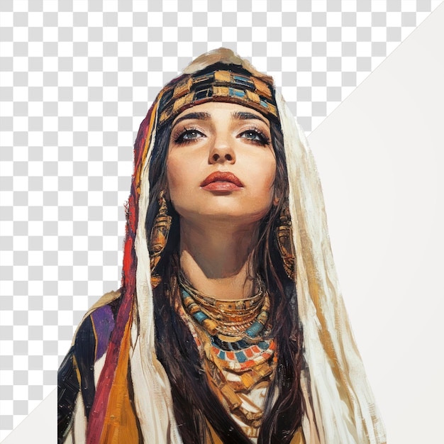 Portret van een PNG-etnische vrouw in traditionele kleding