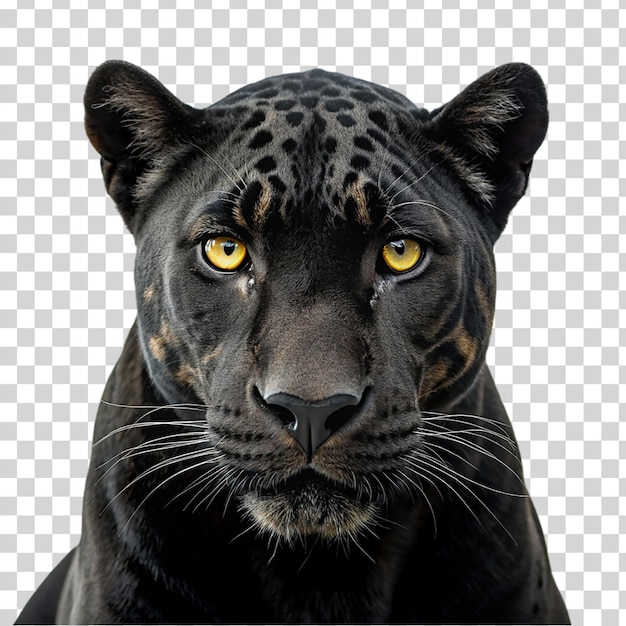 PSD portret van een zwarte jaguar op een doorzichtige achtergrond