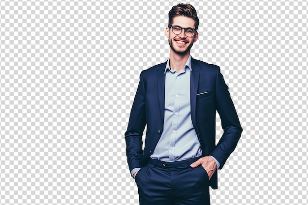 portret van zakenman met gekruiste arm op witte geïsoleerde achtergrond