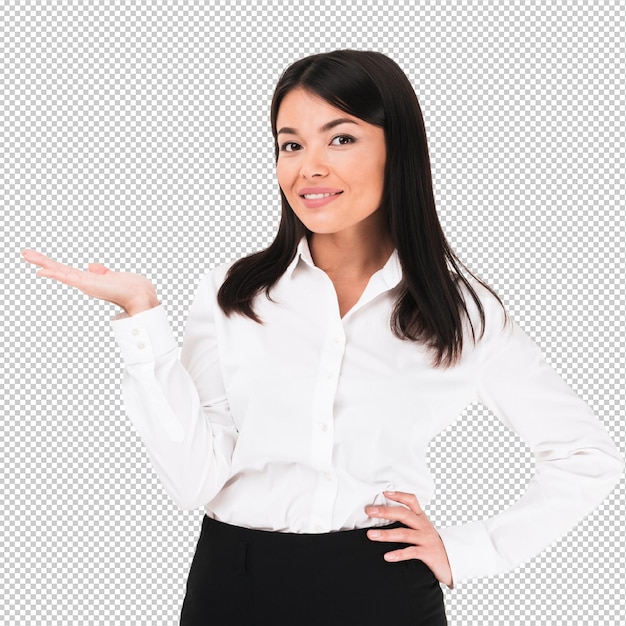 Portret zadowolonej azjatyckiej bizneswoman
