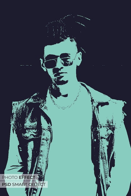 Portrett av person med bitmap-effekt