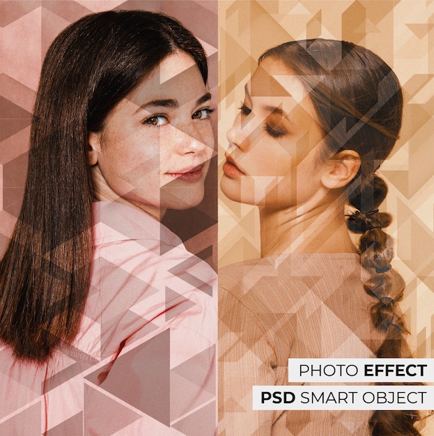 Portrett av person med geometrisk effekt