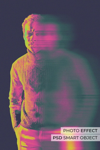Portrett av person med syre-motion blur-effekt