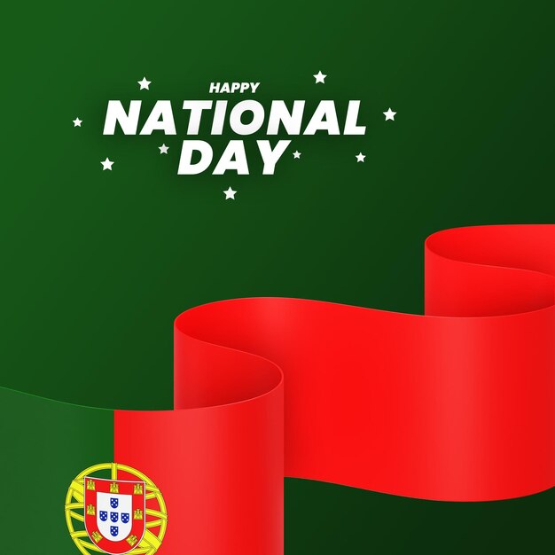 PSD portugal flag design national independence day banner editable text and background