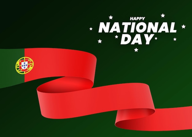 Portugal flag design national independence day banner editable text and background