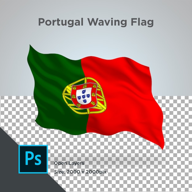 PSD portugal vlag golfontwerp transparant