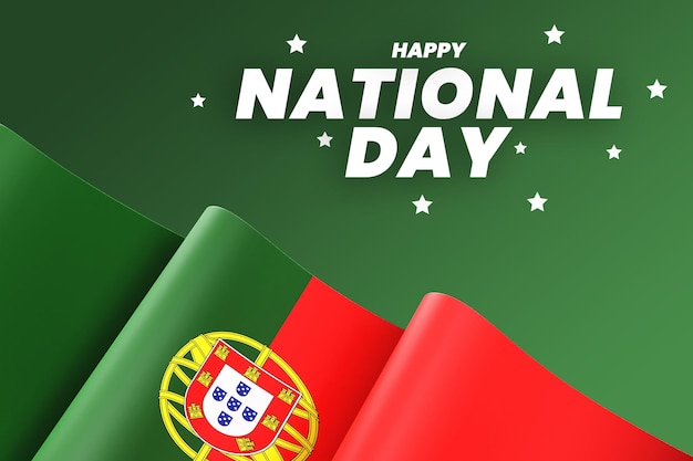 Portugal vlag ontwerp nationale onafhankelijkheidsdag banner bewerkbare tekst en achtergrond