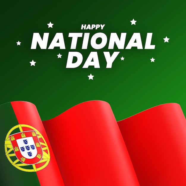 PSD portugal vlag ontwerp nationale onafhankelijkheidsdag banner bewerkbare tekst en achtergrond