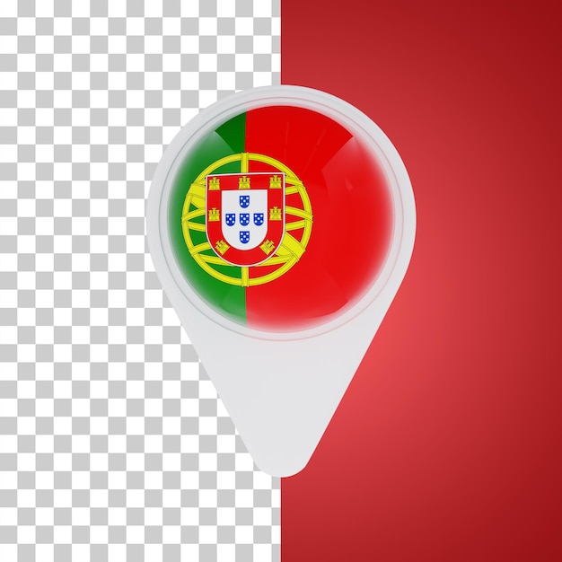 PSD portugal vlag pin kaart locatie 3d illustratie