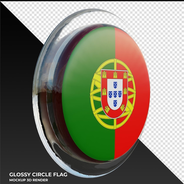 PSD portugal0003 realistische 3d getextureerde glanzende cirkelvlag