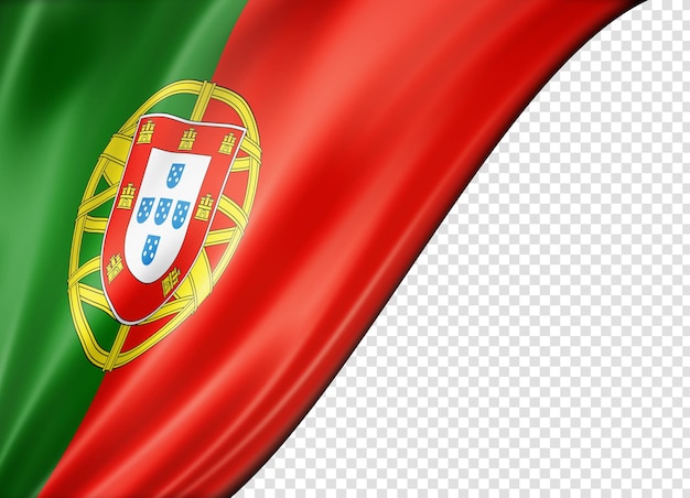 PSD bandiera portoghese isolata su banner bianco