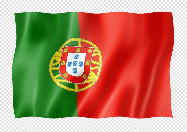 Portuguese flag isolated on white