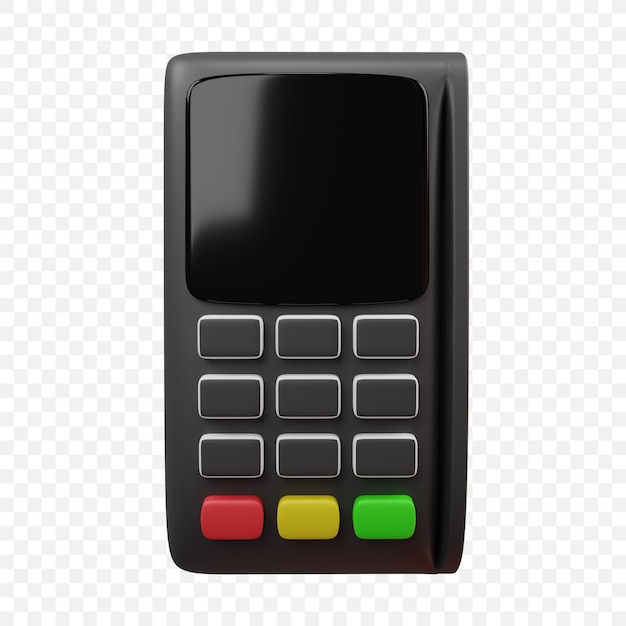 Pos machine payment terminal icon isolated 3d render illustration