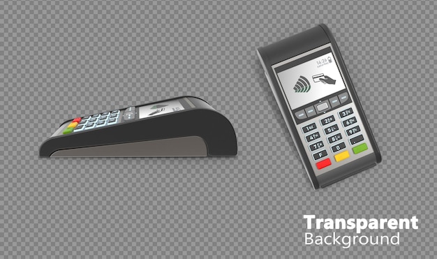 PSD pos machine on transparent background