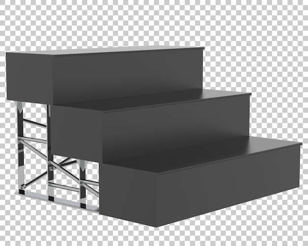 Шаги магазина POS на прозрачном фоне 3d-рендеринг иллюстрации
