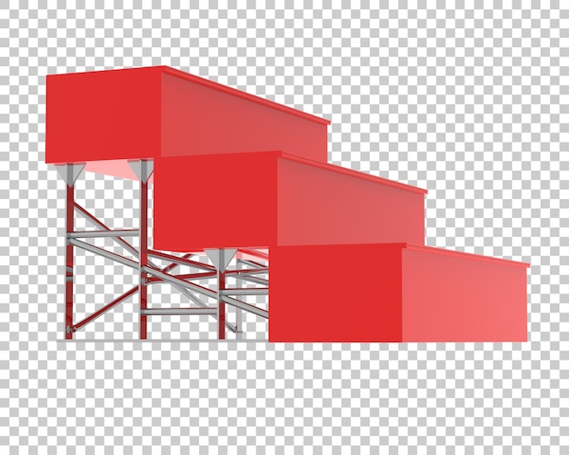 Pos store steps on transparent background 3d rendering illustration