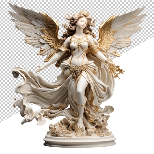 PSD posąg anioła z skrzydłem na plecach