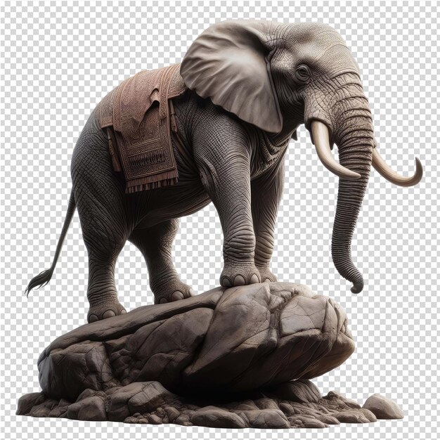 PSD posąg słonia z siodłem na nim