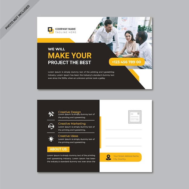 PSD post card design layout