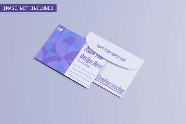 Post card mockup with envelope