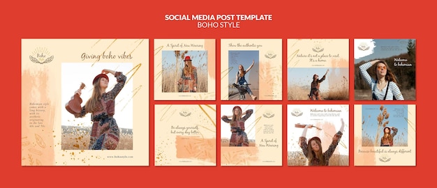 Post in boho-stijl op sociale media