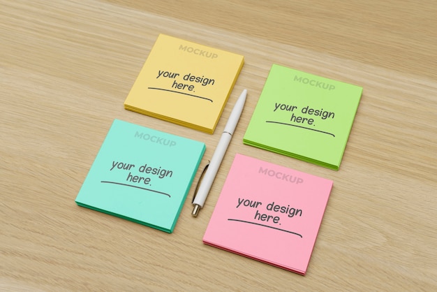 PSD post it note mockup design