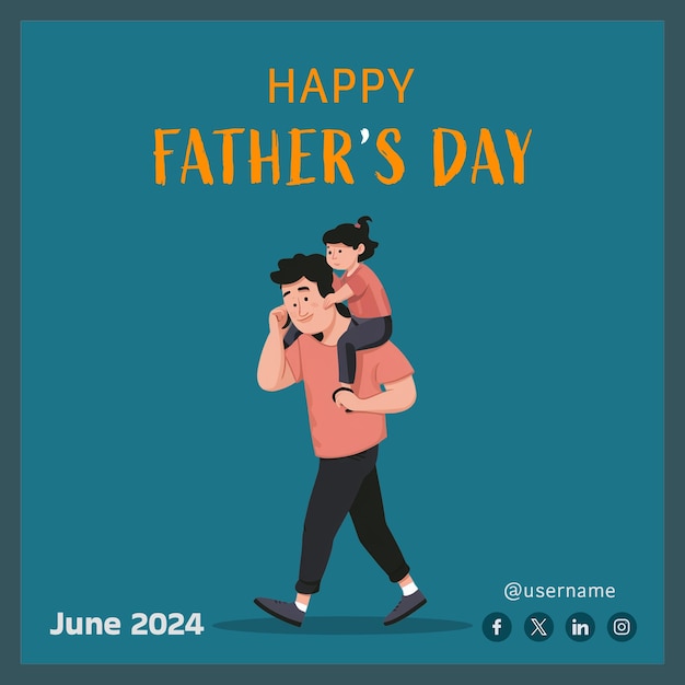 PSD a post or poster for fathers day with a picture of father and child