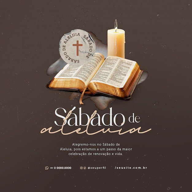 post sabado de aleluia lub hallelujah sobota media społecznościowe psd edytowalne szablony