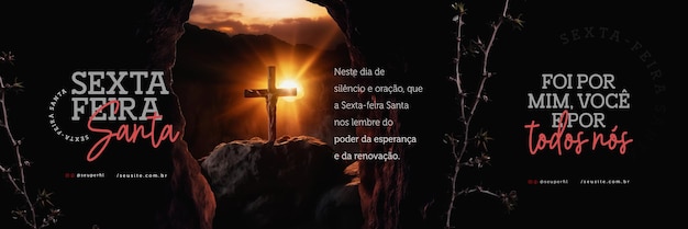 세스타 페이라 산타 (Good Friday) 소셜 미디어 PSD 편집 가능한 템플릿