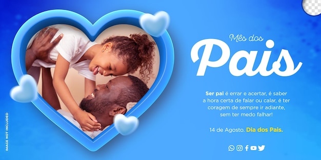 PSD post social media happy fathers day in brazil feliz dia dos pais