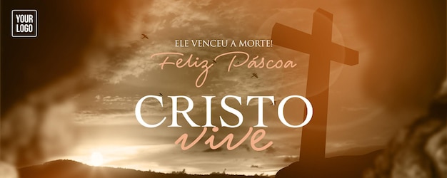 post social media religious happy easter banner