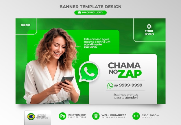 Postare offerte di whatsapp sui social media in portoghese brasiliano per campagne di marketing