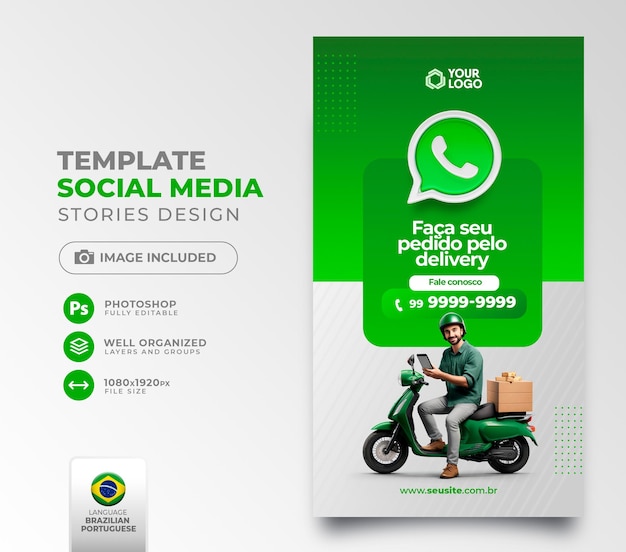 PSD post social media whatsapp deals in brazilian portuguese for marketing campaigns