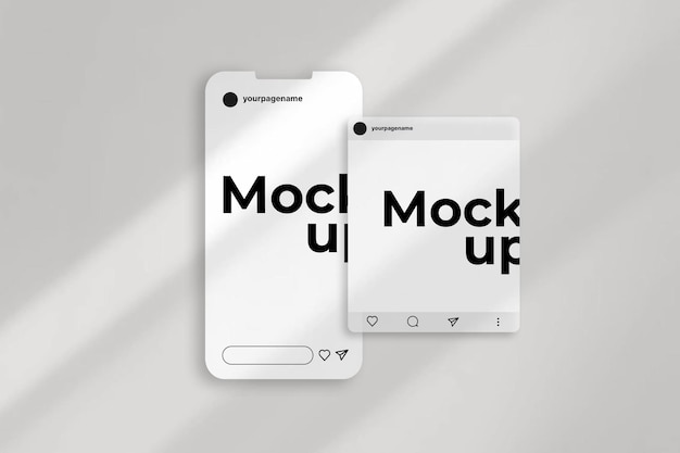 Post and story realistic mockup