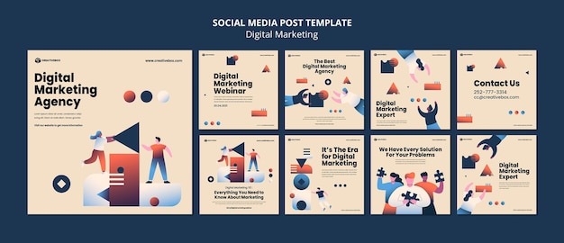 Post voor digitale marketing op sociale media