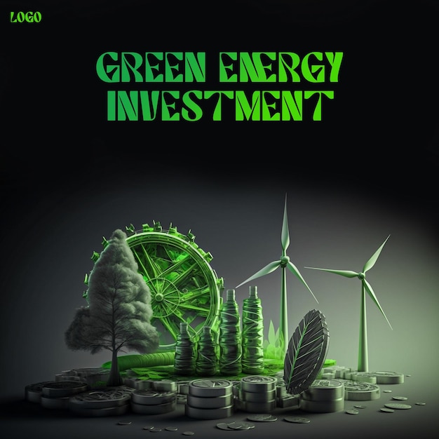 PSD post w mediach społecznościowych inwestycji w zieloną energię