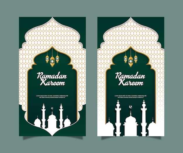 PSD post w mediach społecznościowych ramadan kareem nowoczesny prosty design zielony 8
