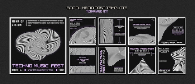 Post w mediach społecznościowych Techno Music Fest