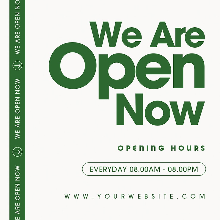PSD a post we are open design concept instagram post template