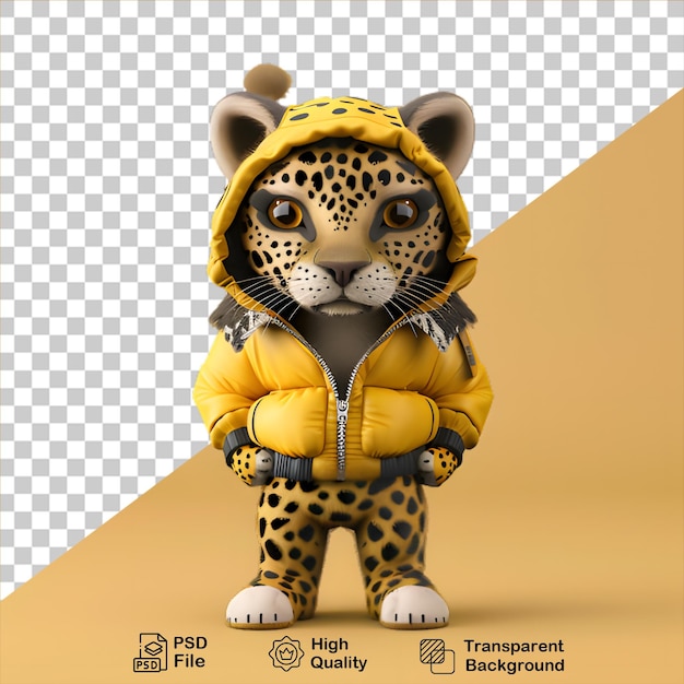 Postać 3d Leoparda Izolowana Na Przezroczystym Tle Zawiera Plik Png