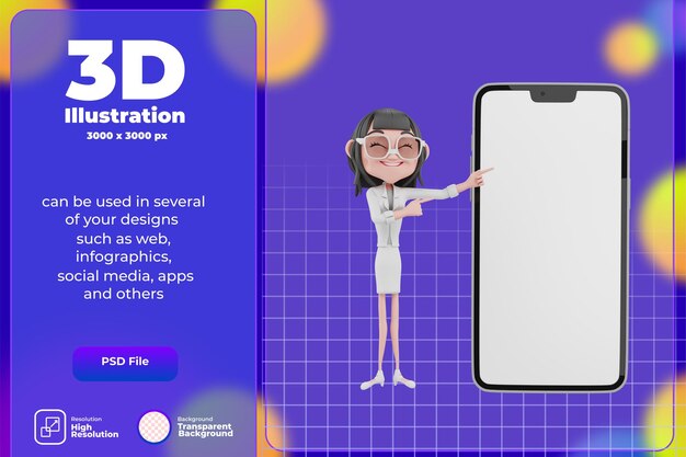 Postać 3d Renderowania Biznesmen I Bizneswoman Ilustracja