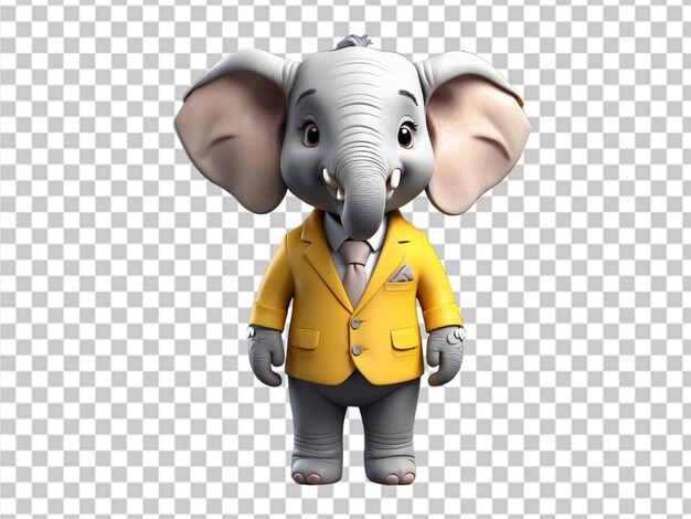 PSD postać słonia w eleganckim garniturze